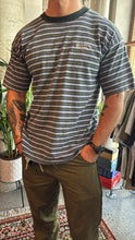 Load image into Gallery viewer, VINTAGE QUIKSILVER STRIPED EMBROIDERED T SHIRT - L