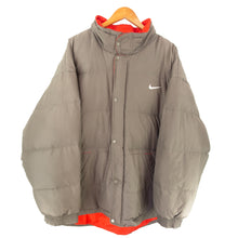 Load image into Gallery viewer, VINTAGE NIKE BROWN BIG SWOOSH PUFFER JACKET - XXL