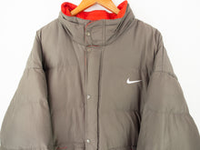 Load image into Gallery viewer, VINTAGE NIKE BROWN BIG SWOOSH PUFFER JACKET - XXL