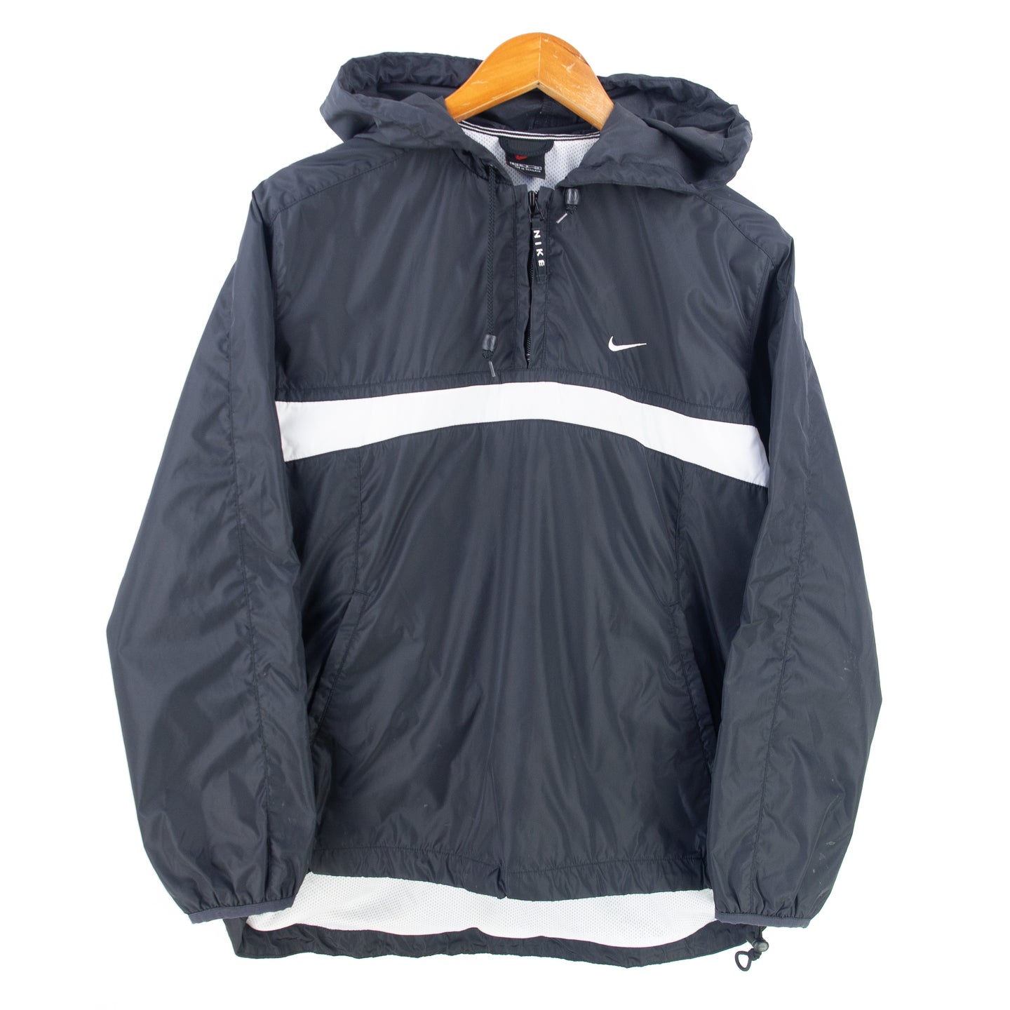 VINTAGE NIKE STRIPE 1/4 ZIP WINDBREAKER - S