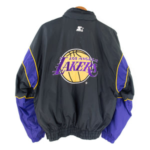 VINTAGE STARTER LAKERS EMBROIDERED JACKET - L