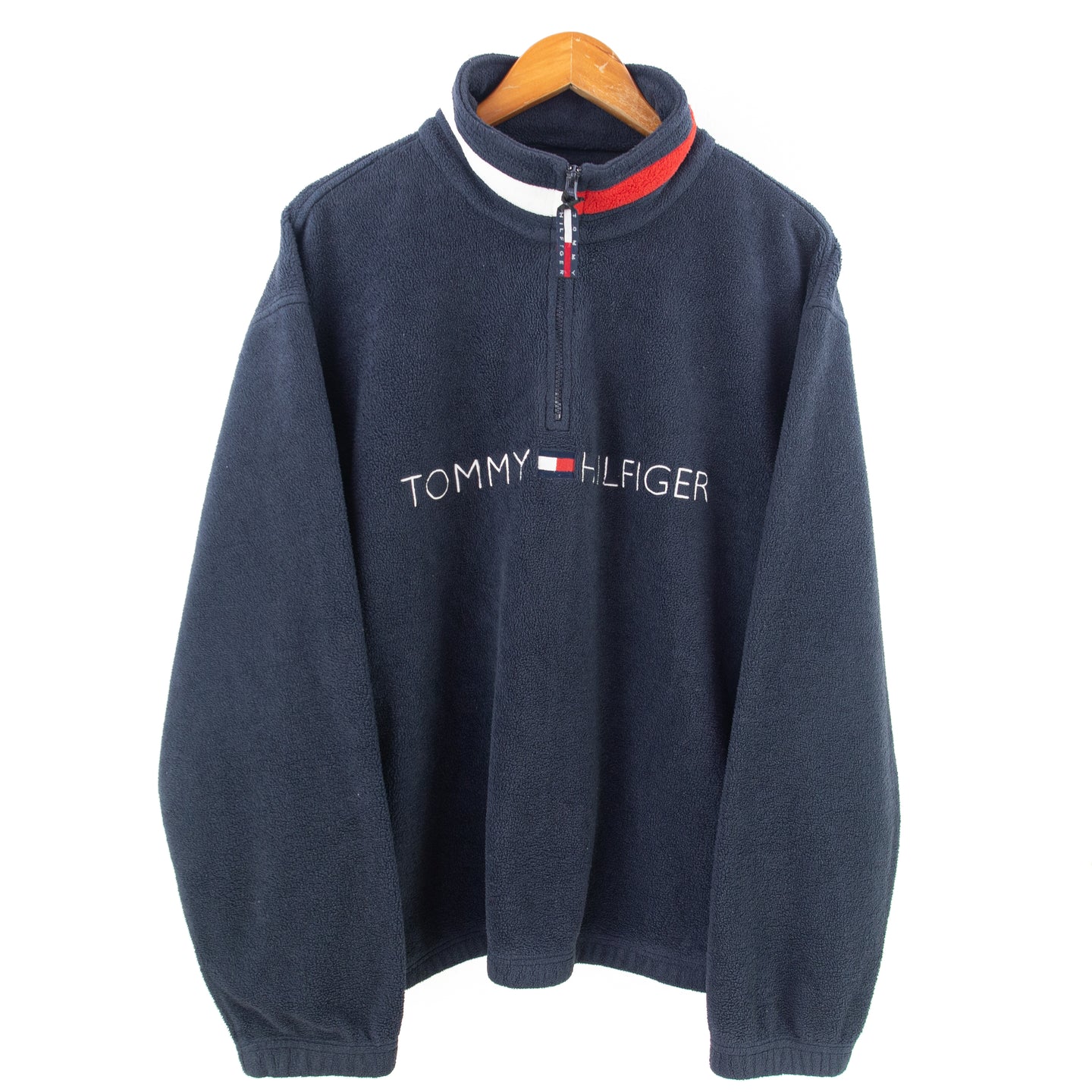 VINTAGE TOMMY BIG SPELL FLAG FLEECE 1/4 - L