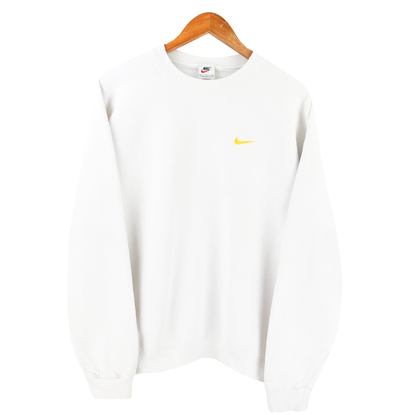 VINTAGE NIKE EMBROIDERED SWOOSH CREWNECK - L