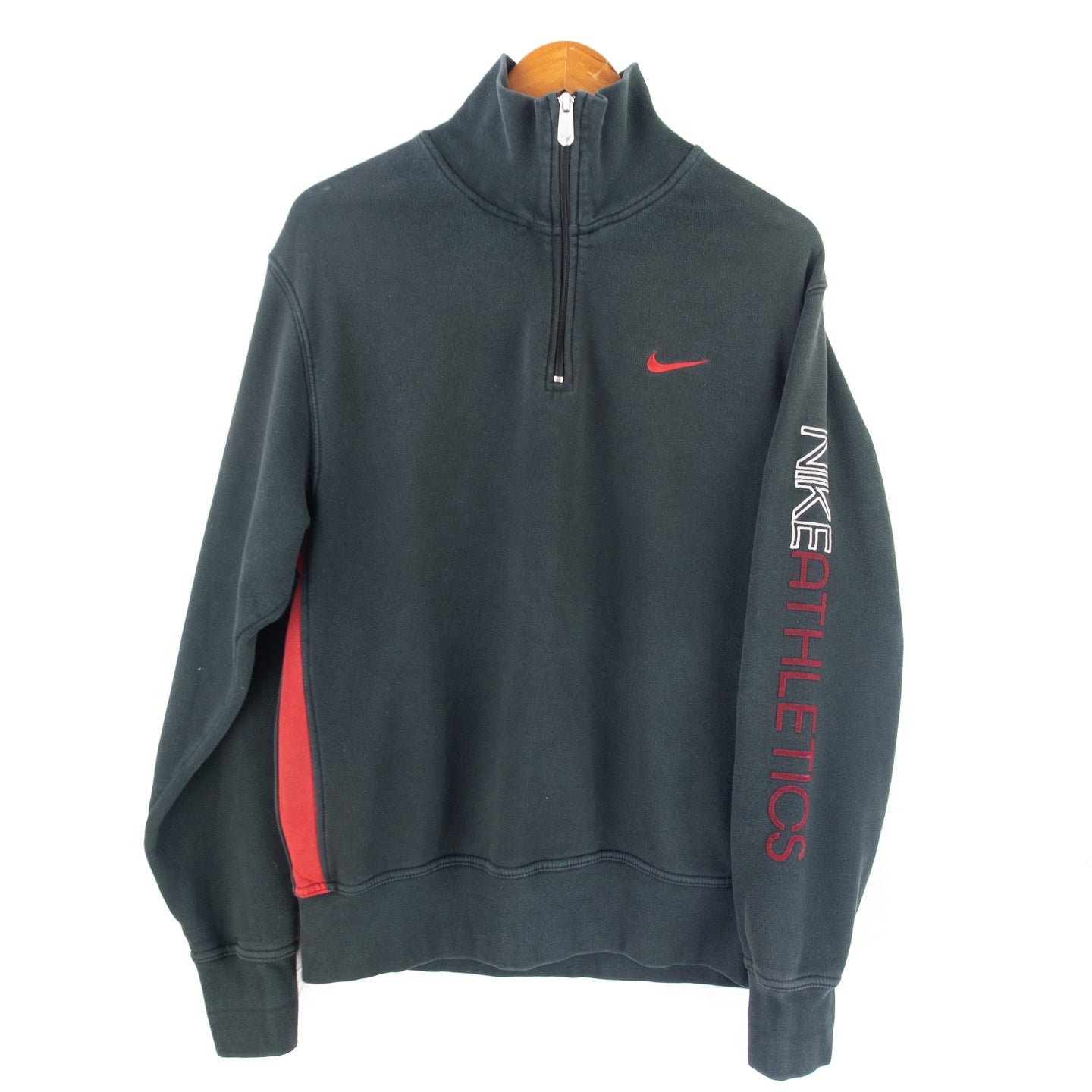VINTAGE NIKE ARM SPELLOUT 1/4 ZIP - L