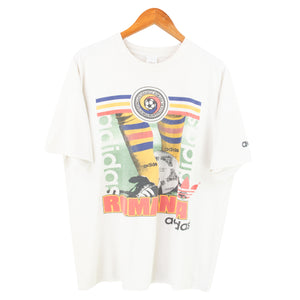 VINTAGE RARE ADIDAS ROMANIA GRAPHIC T SHIRT - L