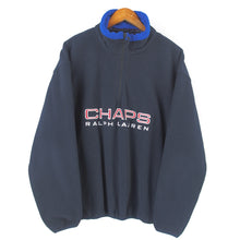 Load image into Gallery viewer, VINTAGE CHAPS BIG LOGO FLEECE 1/4 ZIP - L/XL

