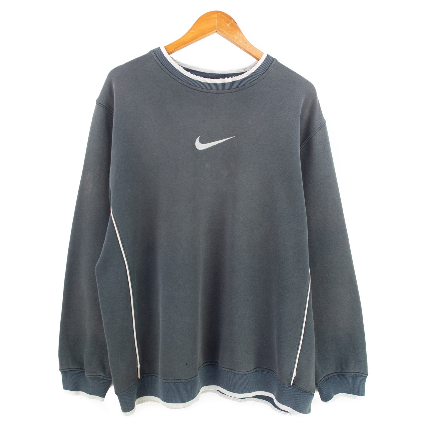 VINTAGE NIKE EMBROIDERED SWOOSH CREWNECK - L