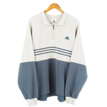 Load image into Gallery viewer, VINTAGE ADIDAS TWO TONE RUGBY JUMPER 1/4 ZIP - XL

