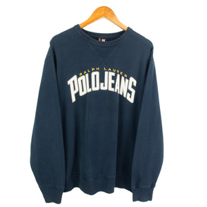 VINTAGE POLO JEANS CO EMBROIDERED CREWNECK - XL