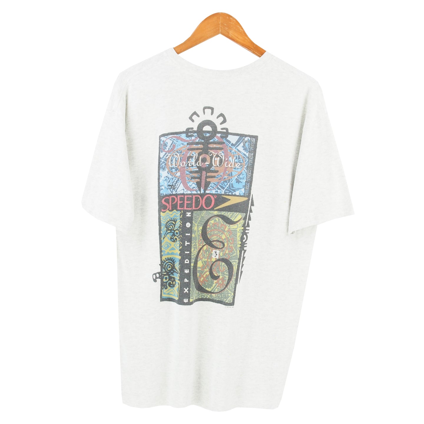 VINTAGE 1996 SPEEDO ABSTRACT GRAPHIC T SHIRT - L