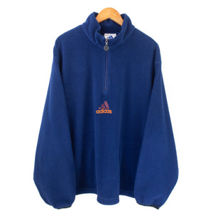 VINTAGE ADIDAS EMBROIDERED FLEECE 1/4 - XL