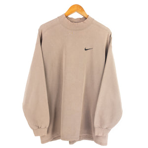 VINTAGE RARE NIKE BROWN MOCK CREWNECK - XL