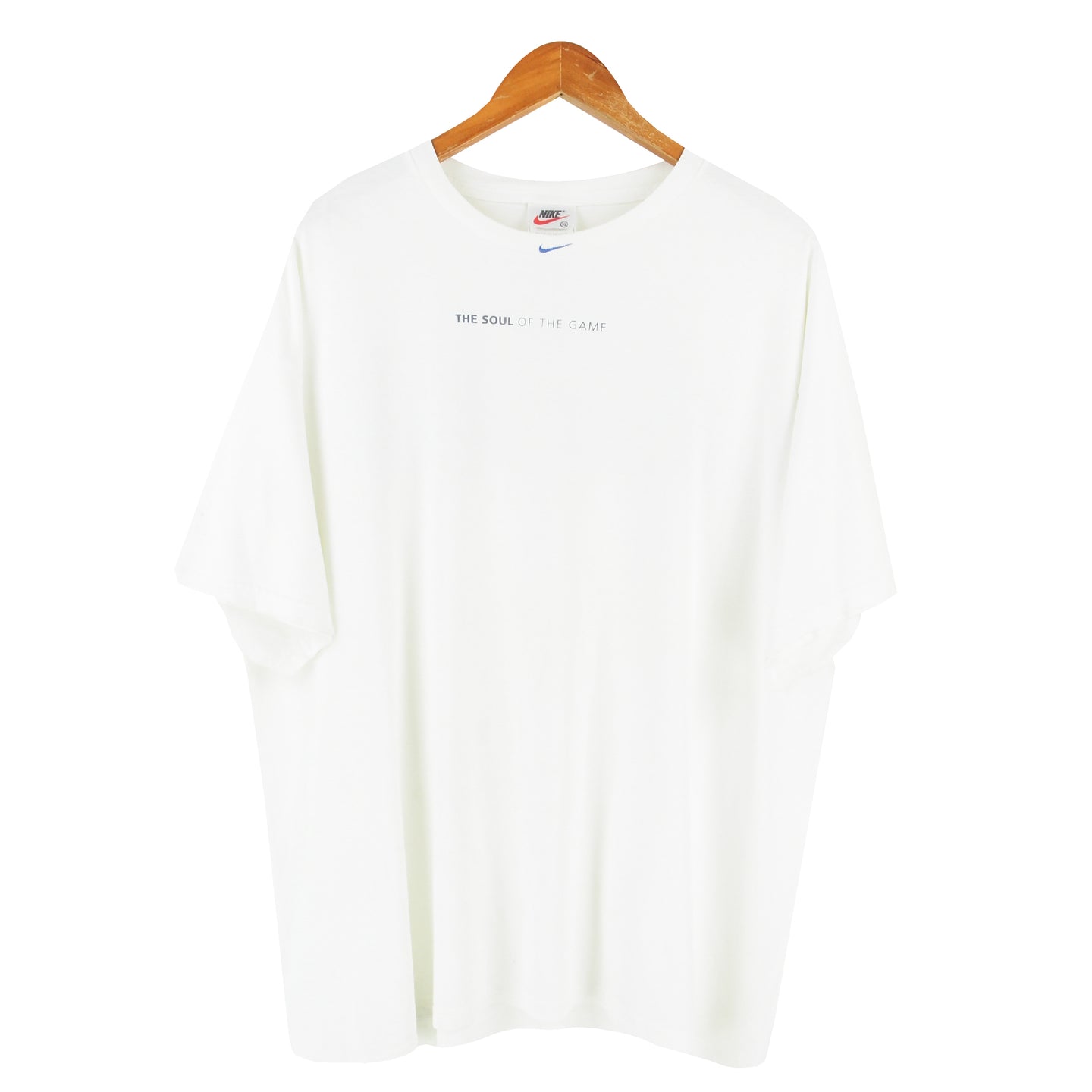 VINTAGE NIKE NECK SWOOSH GRAPHIC T SHIRT - XL