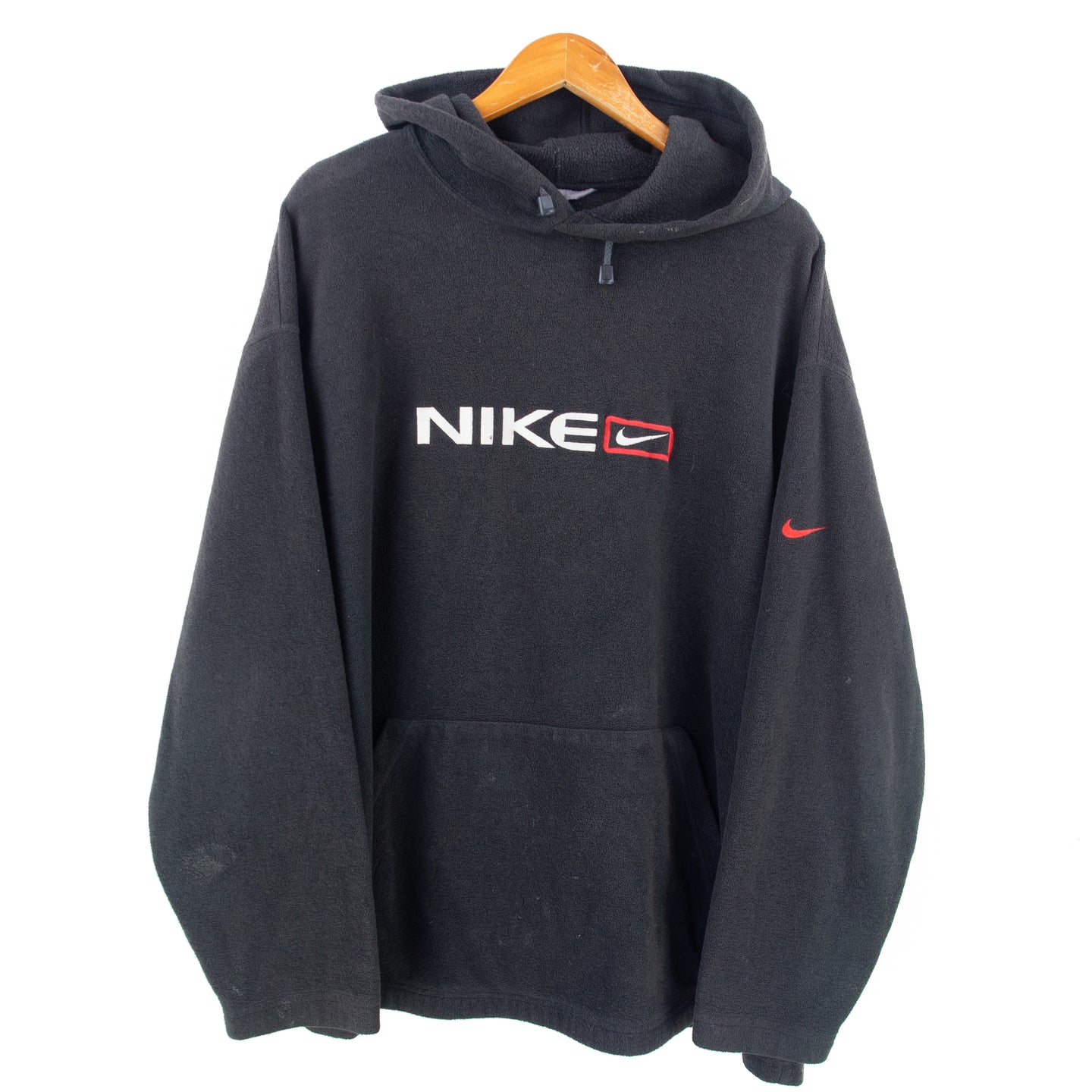 VINTAGE NIKE EMBROIDERED FLEECE HOODIE - XXL