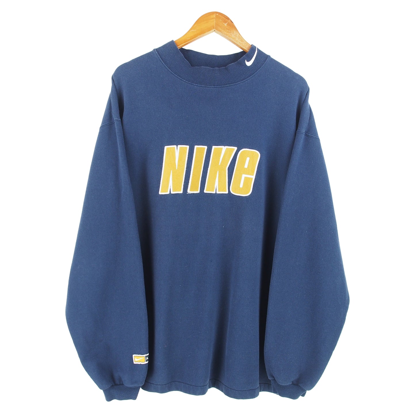 VINTAGE NIKE EMBROIDERED MOCK CREWNECK - XL