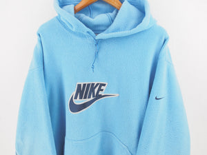 VINTAGE NIKE FLEECE EMBROIDERED HOODIE - XXL