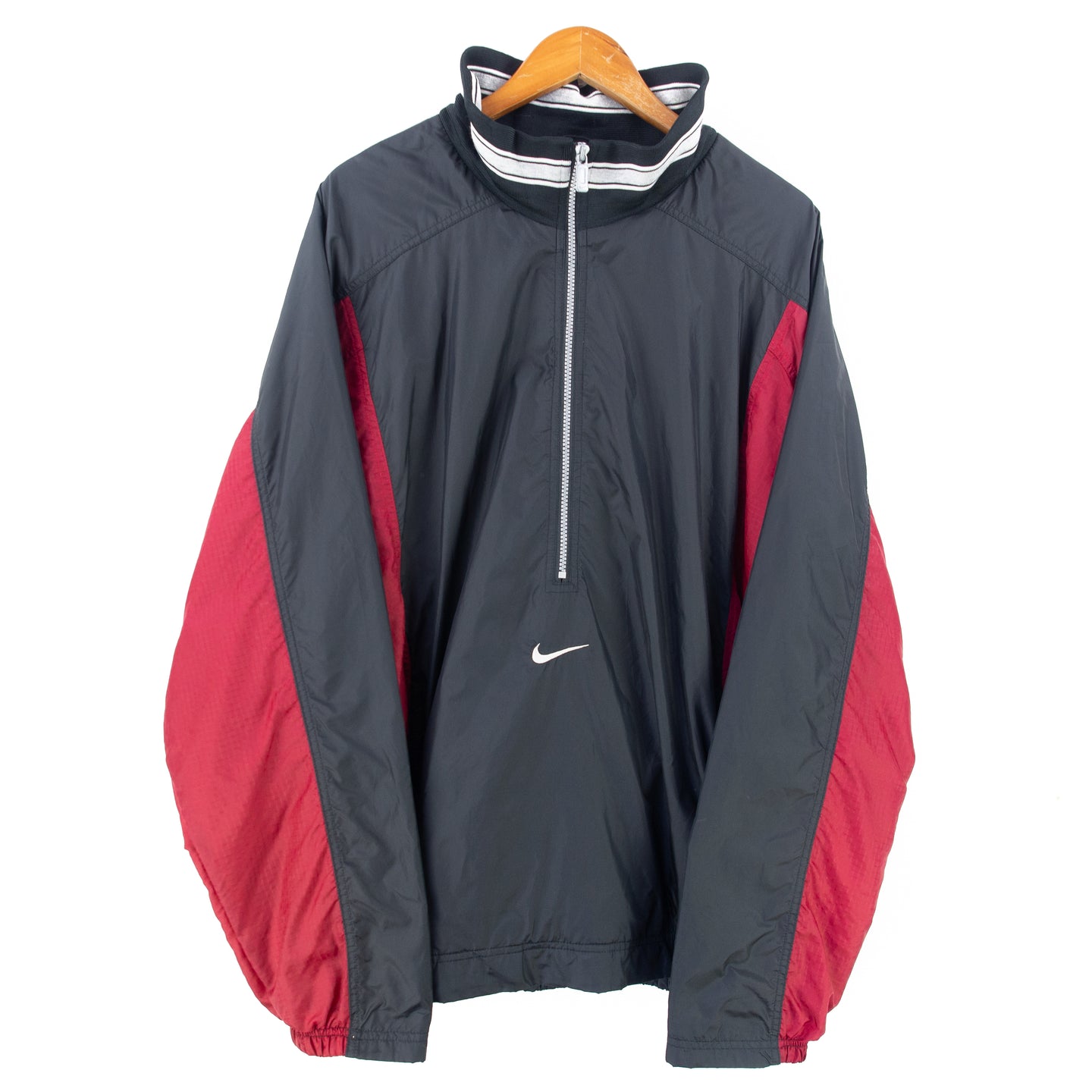 VINTAGE NIKE CENTRE SWOOSH 1/4 ZIP LINED JACKET - XXL