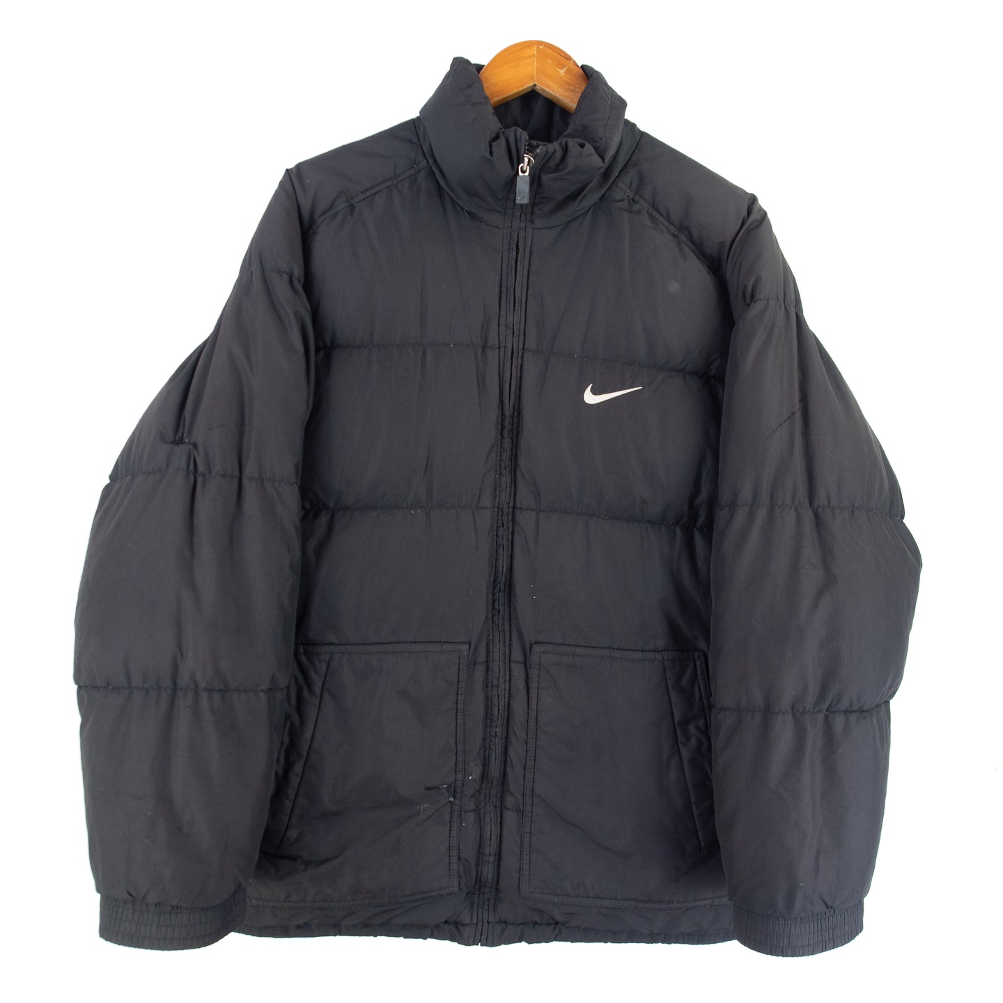 VINTAGE NIKE BIG SWOOSH PUFFER JACKET - L/XL