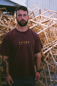 TRIAX TECHNICAL GARMENTS "RIVER" T SHIRT - BURGUNDY