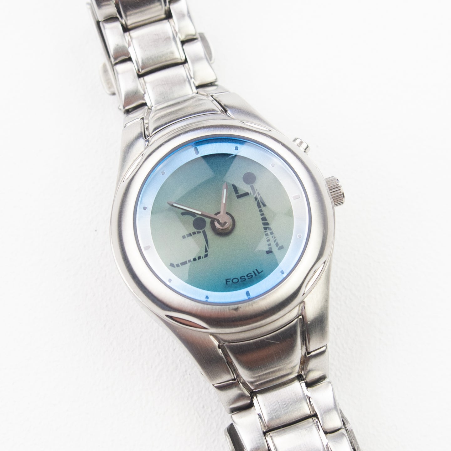 VINTAGE RARE FOSSIL BIG TIC STICK FIGURE WATCH