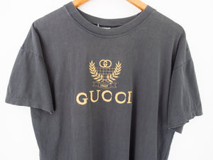 VINTAGE GUCCI BOOT EMBROIDERED T SHIRT - M