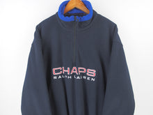 Load image into Gallery viewer, VINTAGE CHAPS BIG LOGO FLEECE 1/4 ZIP - L/XL
