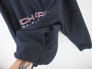 VINTAGE CHAPS BIG LOGO FLEECE 1/4 ZIP - L/XL