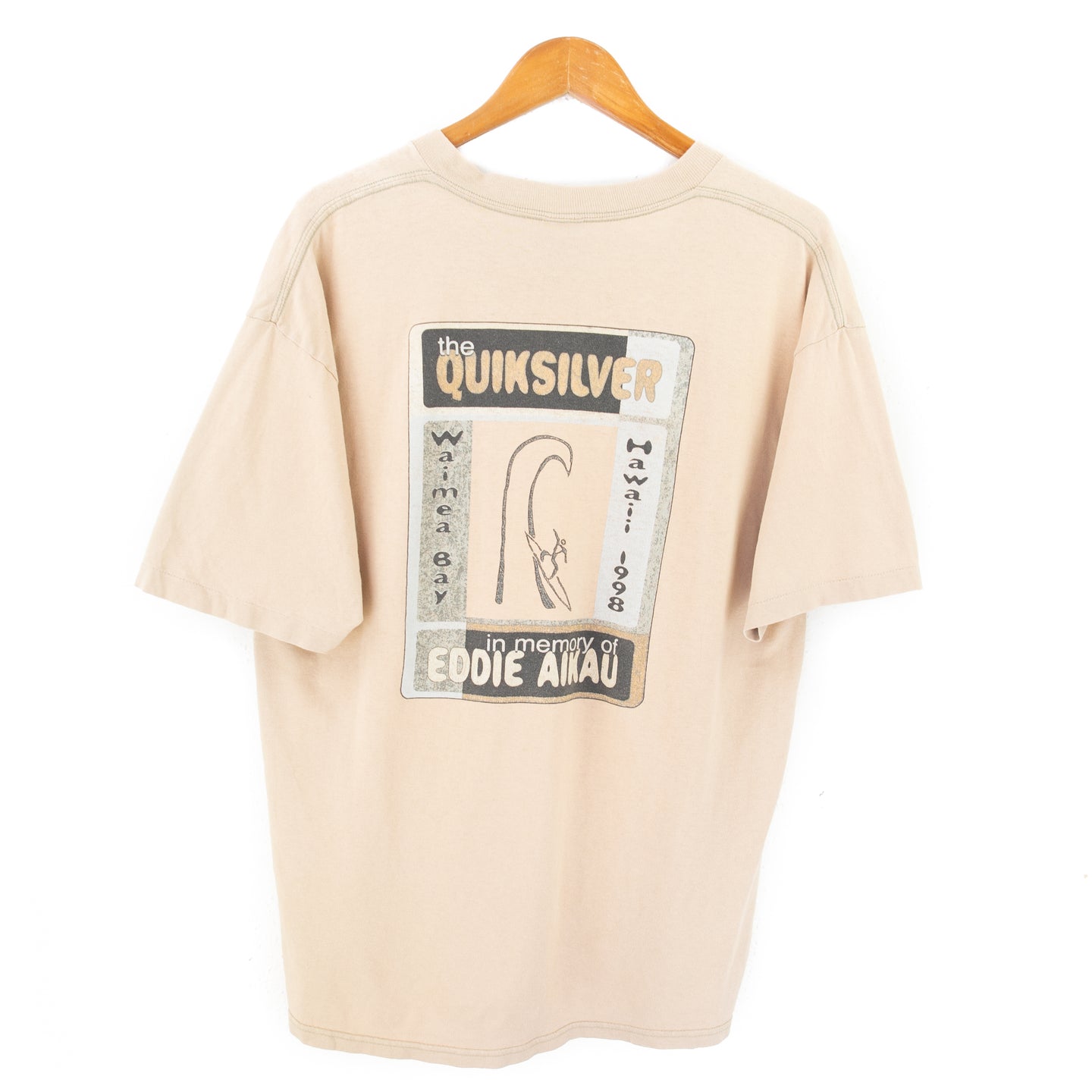 VINTAGE QUIKSILVER EDDIE AIKAU GRAPHIC T SHIRT - L