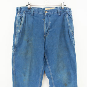 VINTAGE CARHARTT THRASHED CARPENTER PANTS - 34'