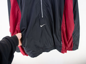 VINTAGE NIKE CENTRE SWOOSH 1/4 ZIP LINED JACKET - XXL
