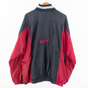 VINTAGE NIKE CENTRE SWOOSH 1/4 ZIP LINED JACKET - XXL