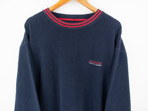 VINTAGE CHAPS EMBROIDERED FLEECE CREW - L