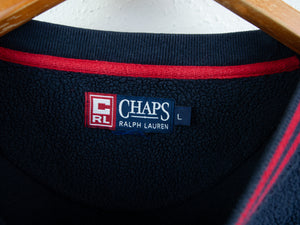 VINTAGE CHAPS EMBROIDERED FLEECE CREW - L