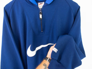 VINTAGE NIKE BIG SWOOSH 1/4 ZIP - L