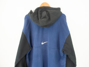 VINTAGE NIKE EMBROIDERED SWOOSH HOODIE 1/4 ZIP - XXL