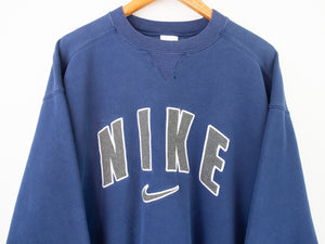 VINTAGE NIKE BIG EMBROIDERED CREWNECK - L