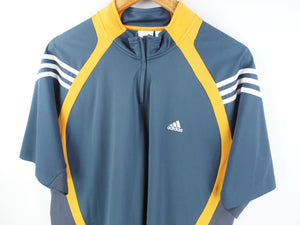 VINTAGE ADIDAS DETIALED 1/4 T SHIRT - L