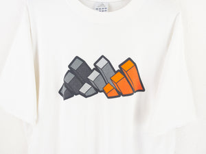 VINTAGE ADIDAS BLOCK LOGO T SHIRT - XL