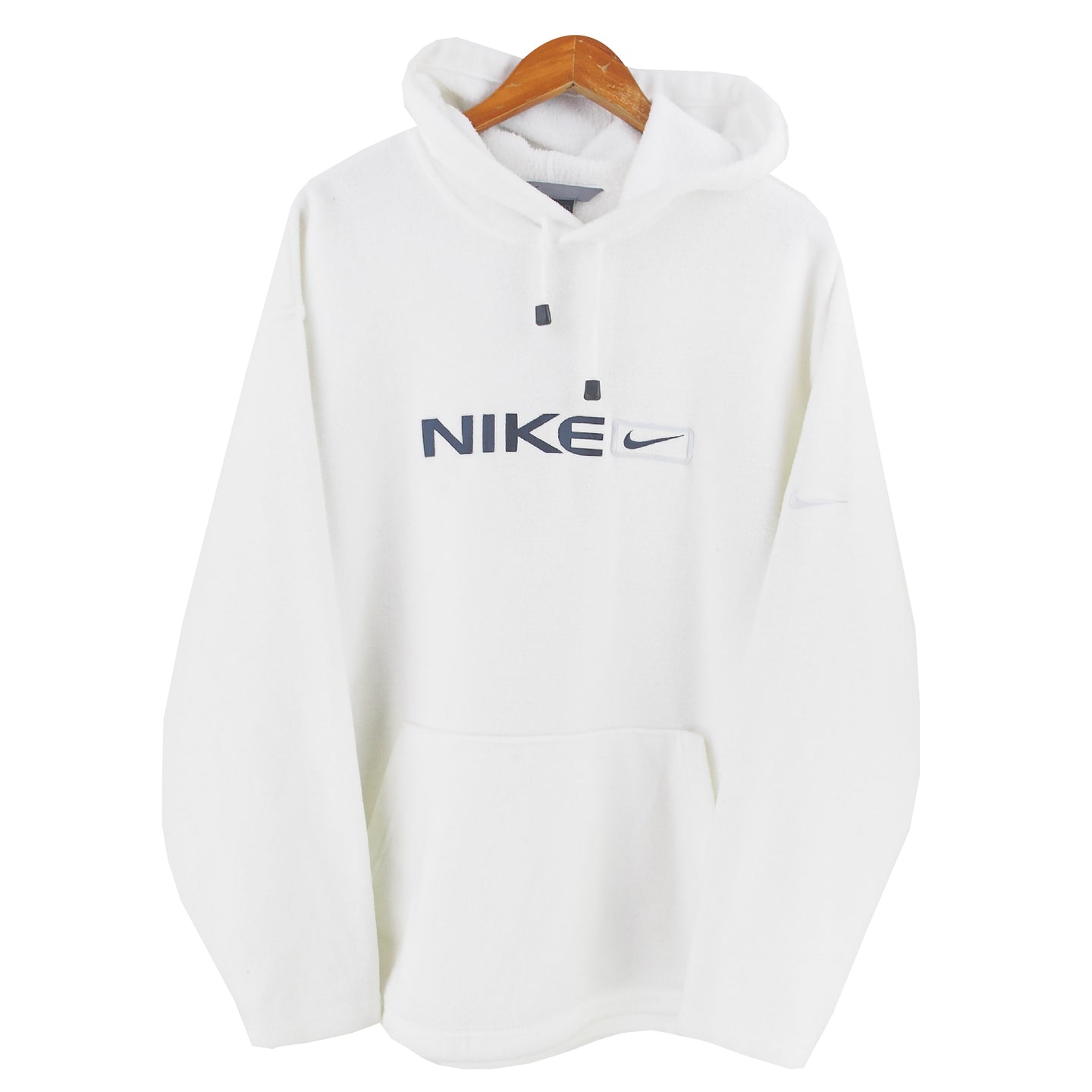 VINAGE NIKE EMBROIDERED FLEECE HOODIE - XL