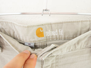 VINTAGE CARHARTT DISTRESSED CARPENTER SHORTS - 34'