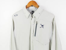 Load image into Gallery viewer, VINTAGE OAKLEY SKULLS 1/4 BUTTON UP POLO SHIRT - L
