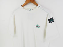 Load image into Gallery viewer, VINTAGE ADIDAS EQT EMBROIDERED THICK COLLAR T SHIRT - M
