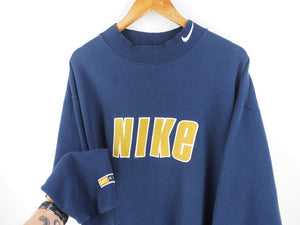 VINTAGE NIKE EMBROIDERED MOCK CREWNECK - XL