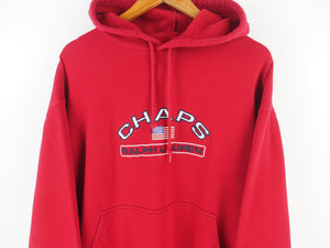 VINTAGE CHAPS EMBROIDERED HOODIE - L